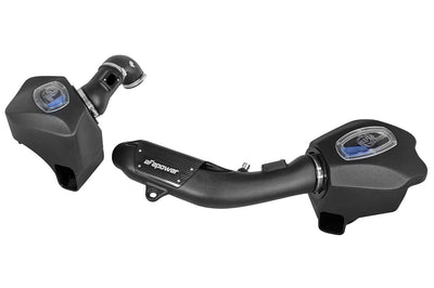 aFe Momentum Cold Air Intake for BMW F80 M3, F82 M4, and F87 M2 Competition with S55 twin turbo engine. (54-76305) with blue Pro 5R filter
