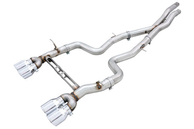 AWE Track Edition catback exhaust for F8X M3 and M4 models with the S55 engine (3020-43087/3020-42082) chrome tips
