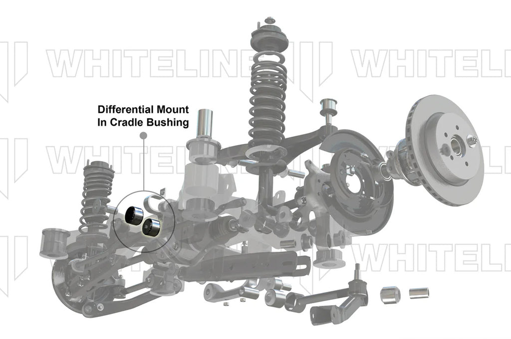 Whiteline W93343 Rear Crossmember Mount Bushing Kit – Performance Upgrade For Improved Rear End Handling & Alignment