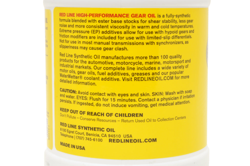 Red Line Synthetic Oil. MT-90 75W90 GL-4 Gear Oil