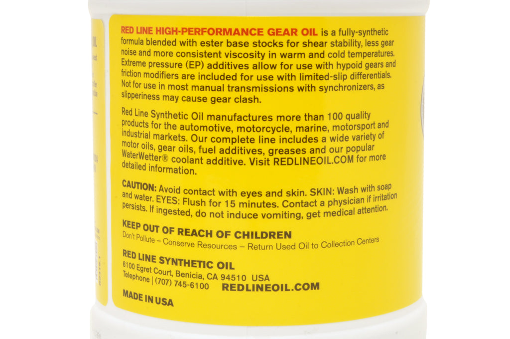 gear oil formulation Red Line 75W90 GL-5 Gear Oil (57904-1)