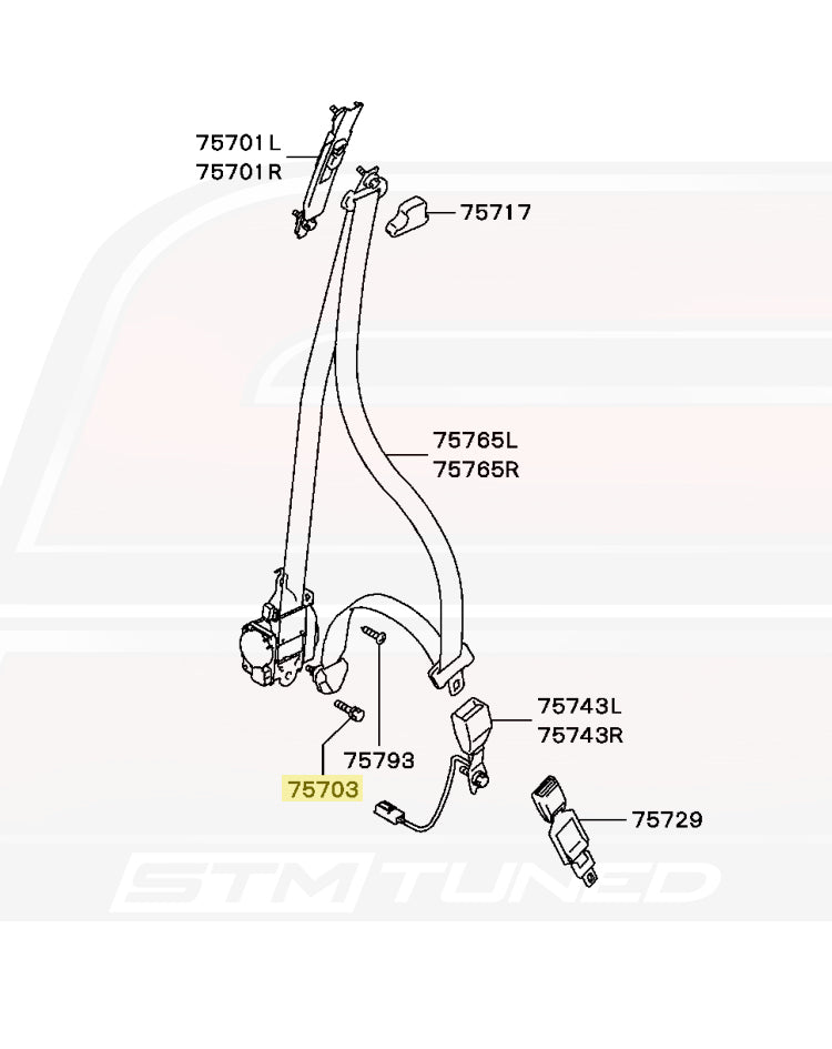 Mitsubishi OEM Seat Belt Bolt For Evo 7 8 9 X MB268795 mitsubishi-oem-seat-belt-bolt-for-evo-7-8-9-x-mb268795