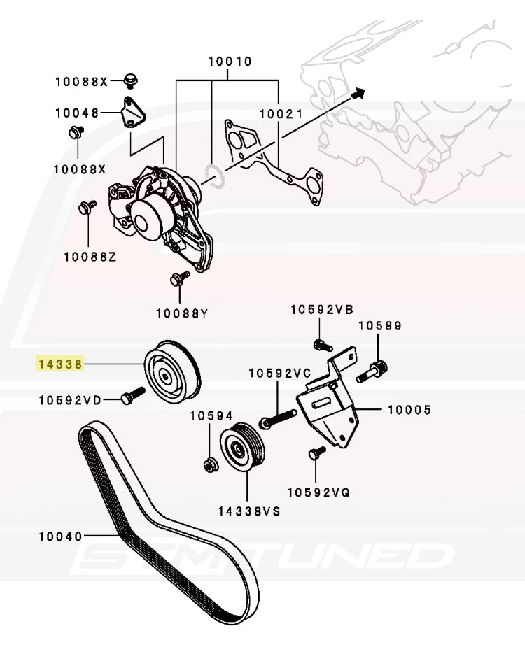 Inside Parts Of A Idler Pulley For A Alternator OEM A/C Alternator