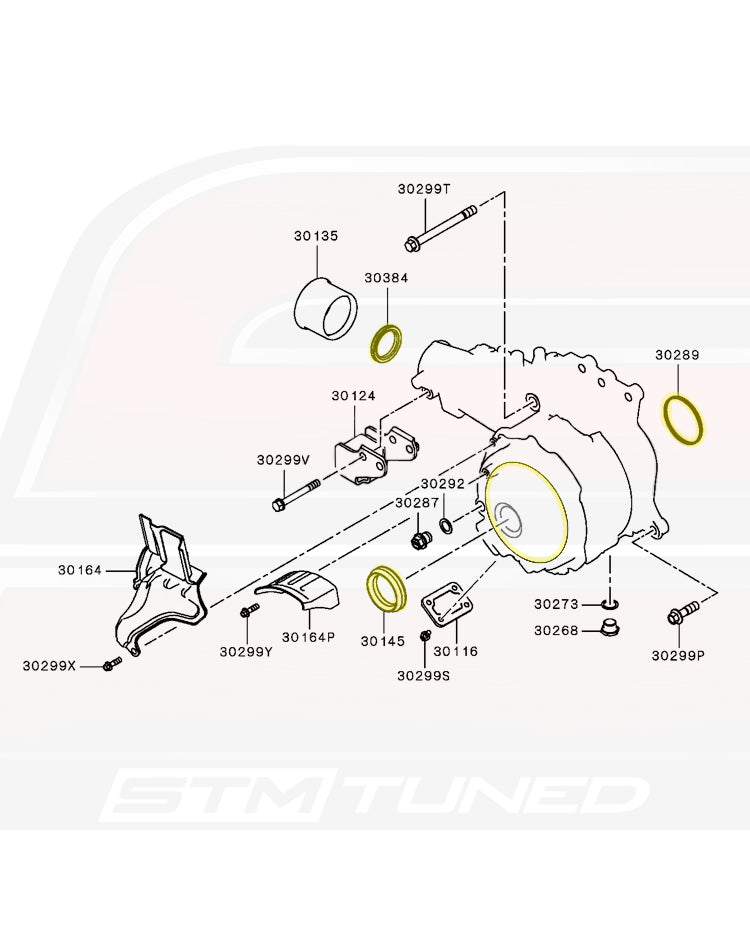 MN580166 OEM Evo X Transfer Case Internal Oil Seal Kit