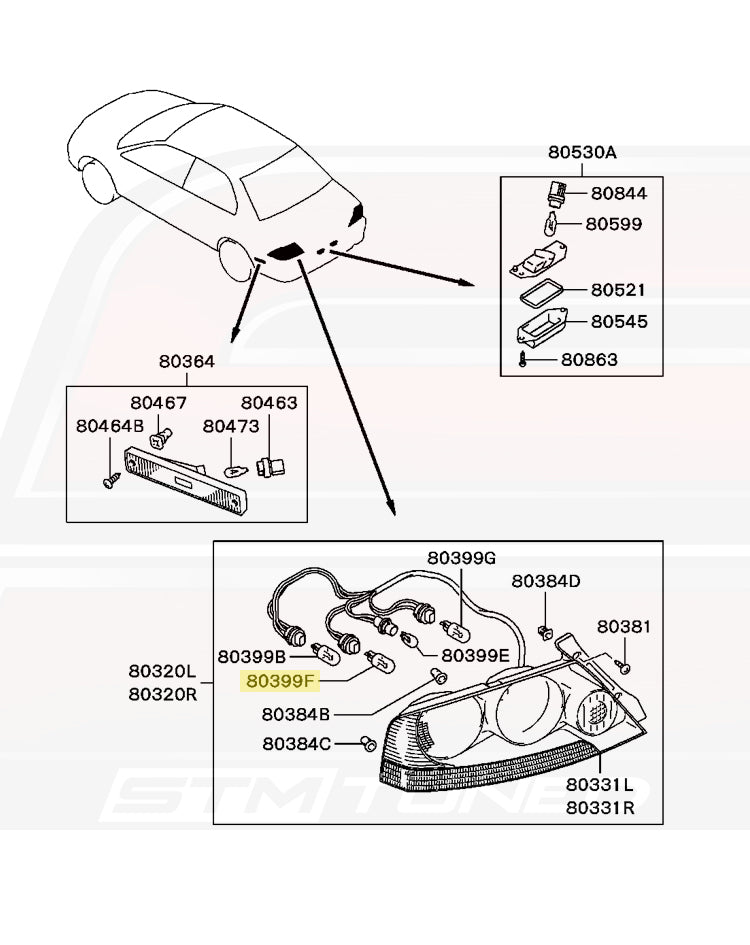 MS820050 Mitsubishi Evo 7 8 9 Rear Turn Signal Bulb ms820050-mitsubishi-evo-7-8-9-rear-turn-signal-bulb