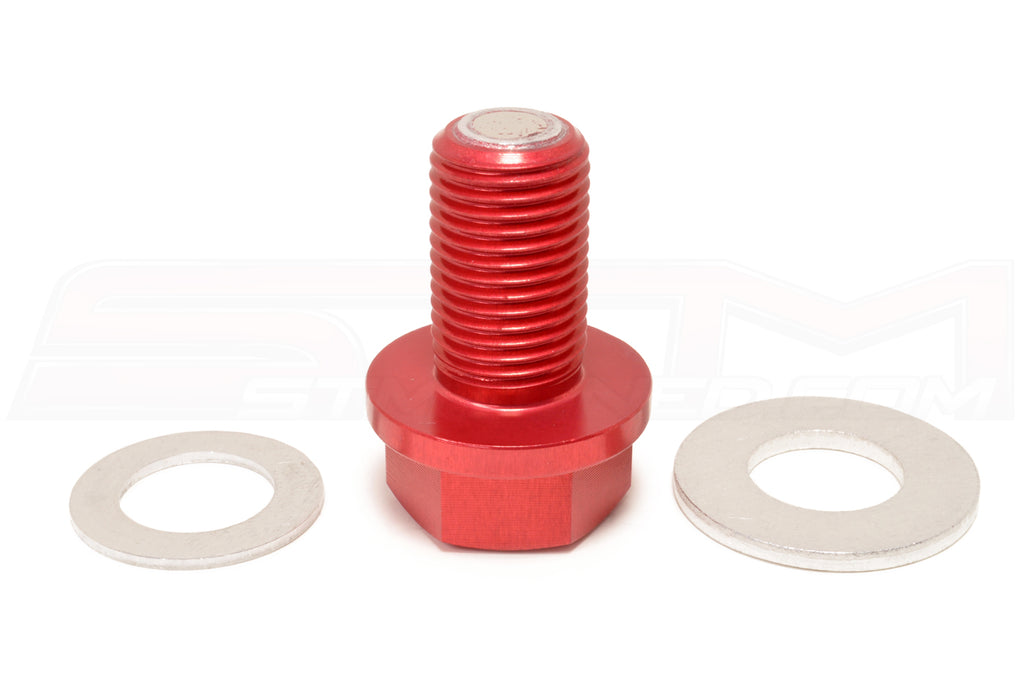 Oil Drain Plug M12 x 1.25, Magnetic Oil Pan Drain Plug T6 Aviation Aluminum  with Red Copper Crush Washer Gaskets Compatible with Toyota, Lexus