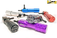 All five Hallman Pro Boost Controller Colors, black, red, blue, purple, gunmetal and silver