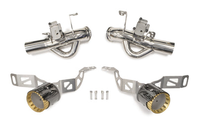 Capristo Exhaust with Black End Pipes for Maserati MC20 (Gold Accent)