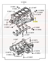 OEM Evo X Cylinder Block Dowel Bushing Diagram (01396)