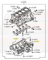 OEM Evo X Cylinder Block Dowel Pin M10x12 Diagram (01387)