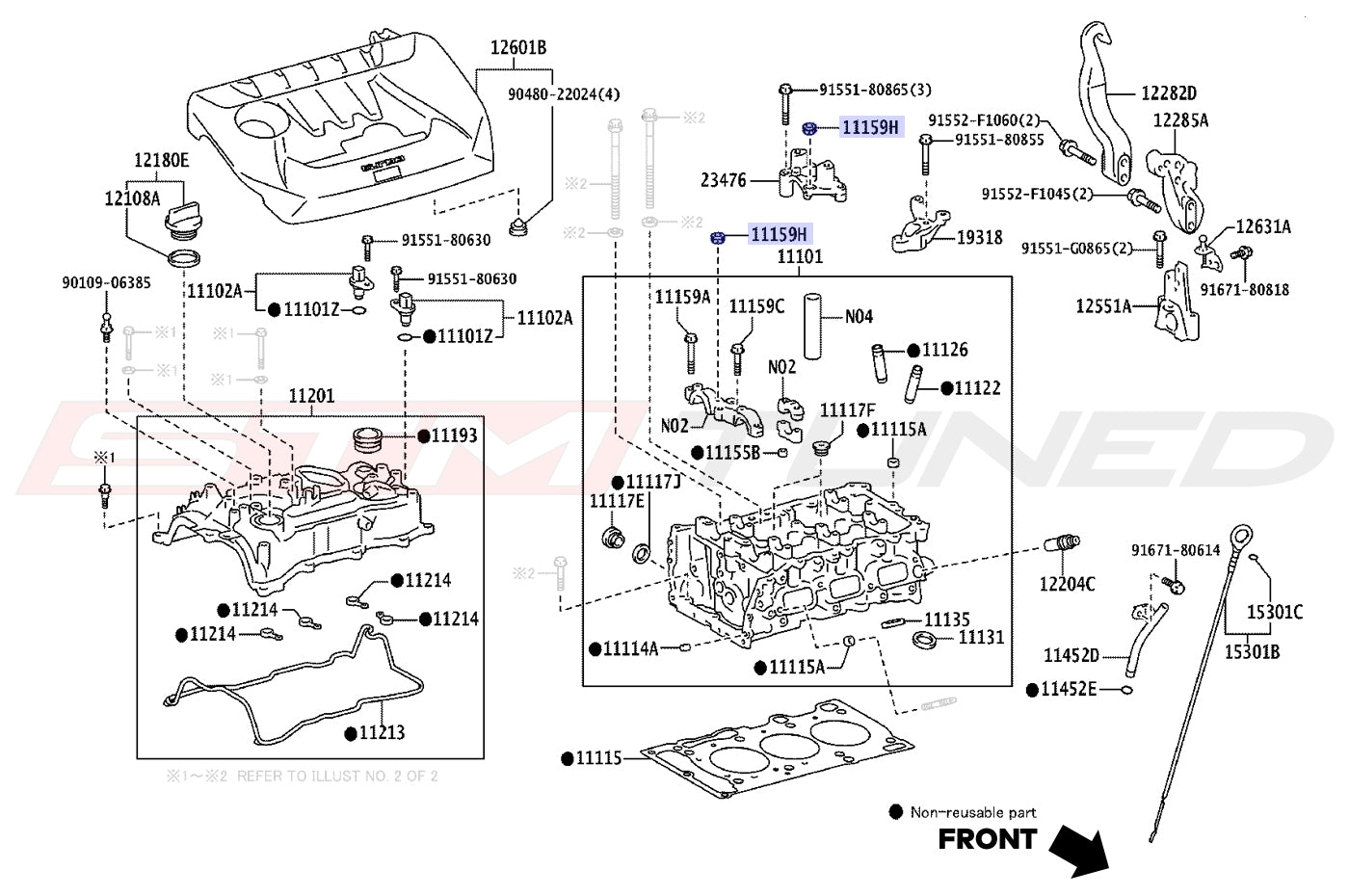 Toyota OEM Camshaft Bearing Cap Gasket for GR Corolla (1115931040)
