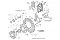 Wilwood 84-93 Mustang Forged Dynalite Pro Series Front Brake Kit Diagram
