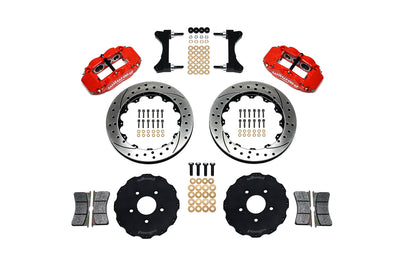 Wilwood Superlite 6R Front Big Brake Kit (17+ Wheel) for Evo 7/8/9 Red Drill/Slot (140-9284-DR)