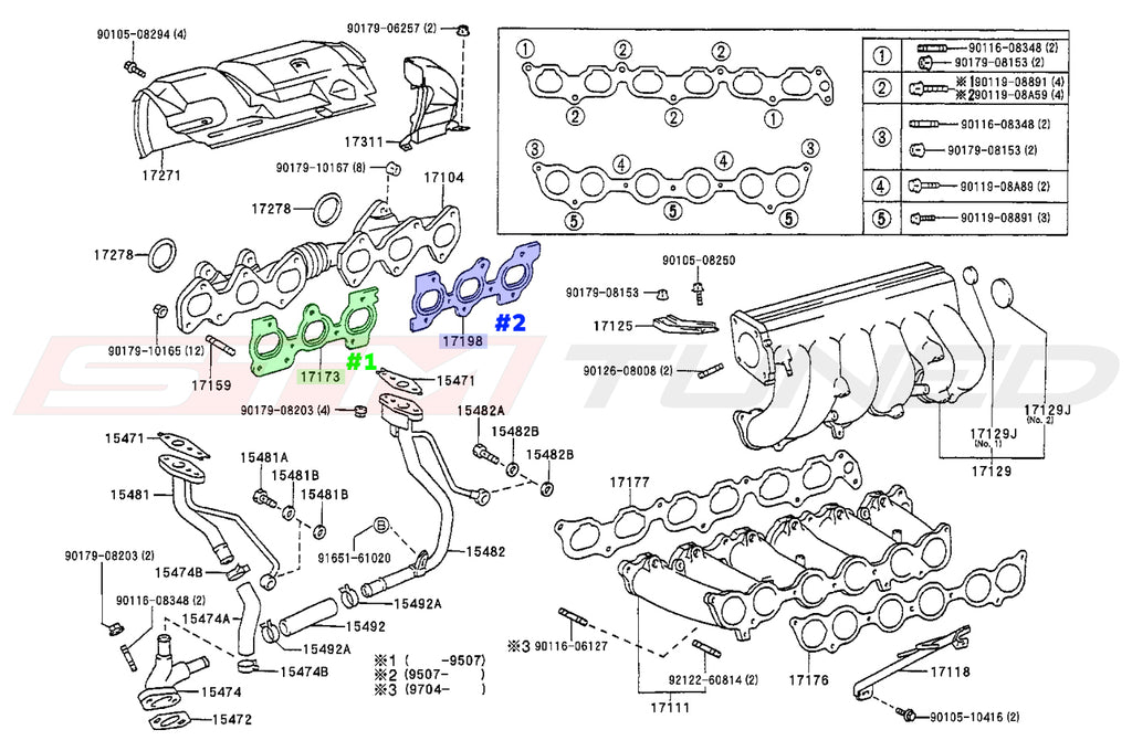 OEM Exhaust Manifold Gaskets 2JZ Supra (1717346040 1719846010)