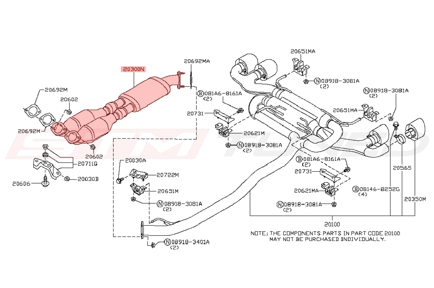 OEM Nissan R35 GTR Y-Pipes (20300KJ20A 20300KB60A 20300JF00A)