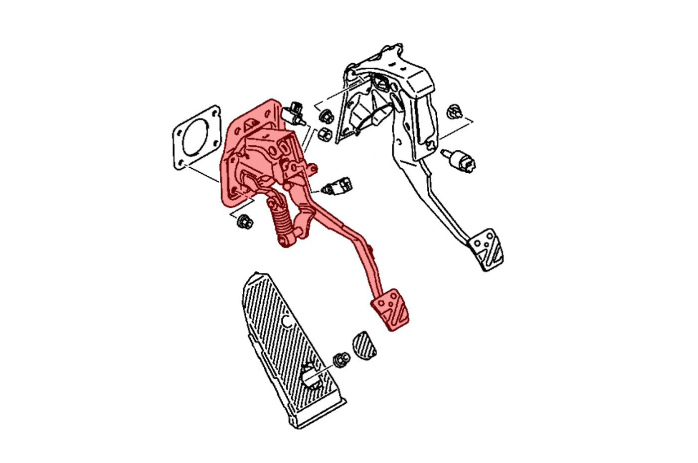 clutch pedal diagram Mitsubishi OEM Clutch Pedal Assembly for Evo X (2340A175)