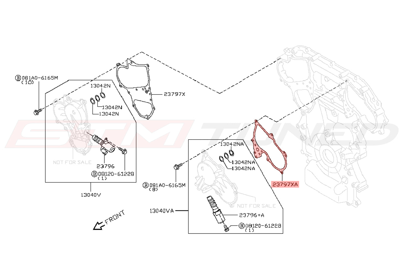 OEM R35 GTR Solenoid Timing Cover Gasket LH (23797JA10B 237979N00B)