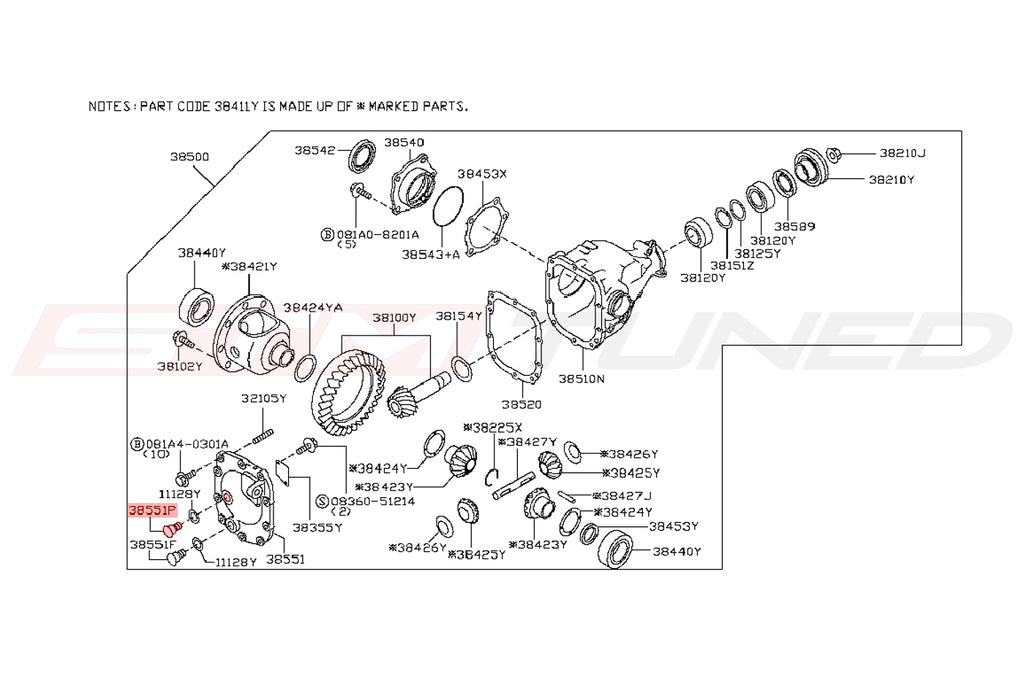 Nissan OEM Trans / Diff Fill Plug for R35 GTR (32103-1MG0D)