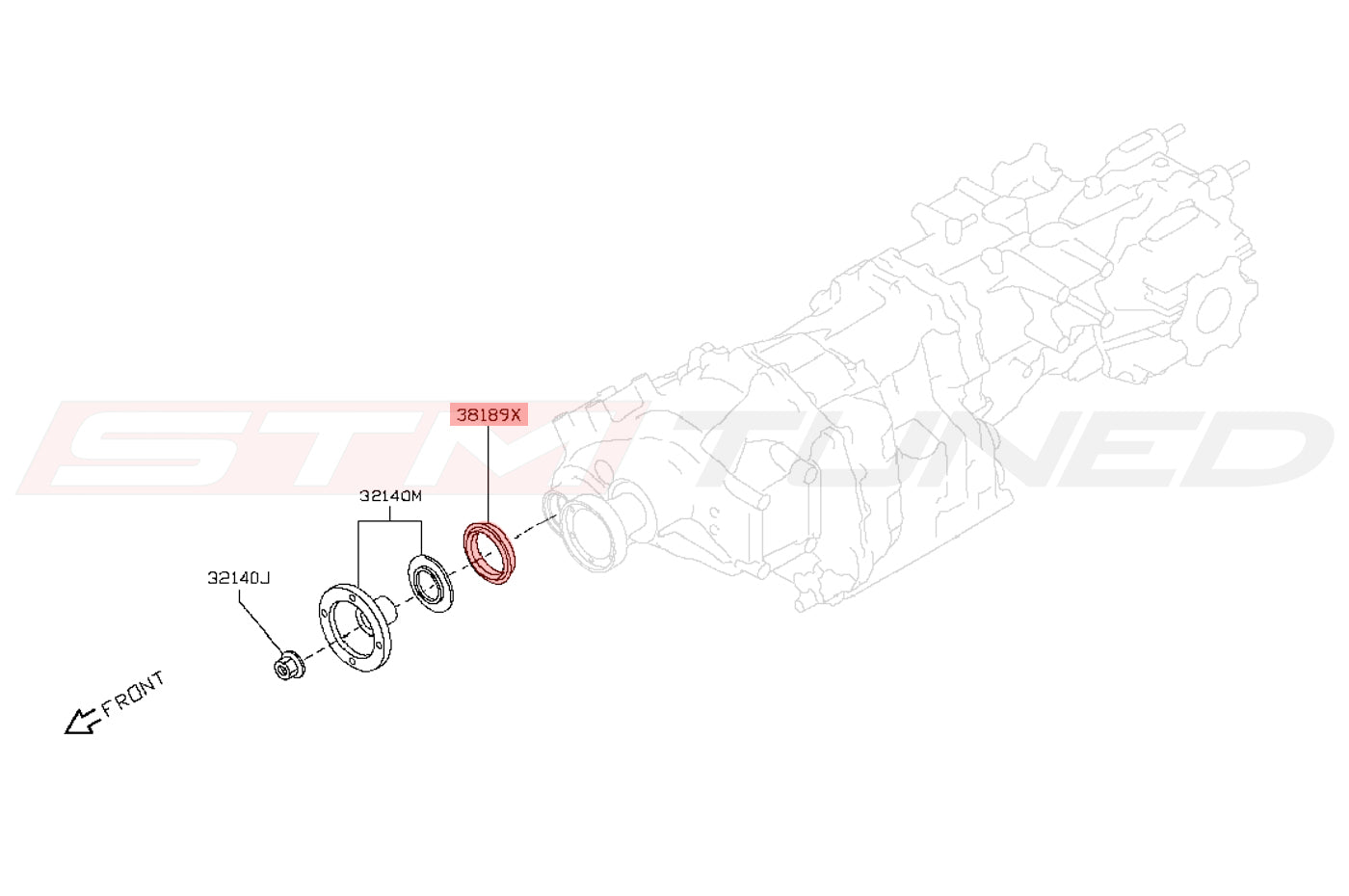 OEM R35 GTR Transfer Case Output Shaft Seal (38189-JF00A)