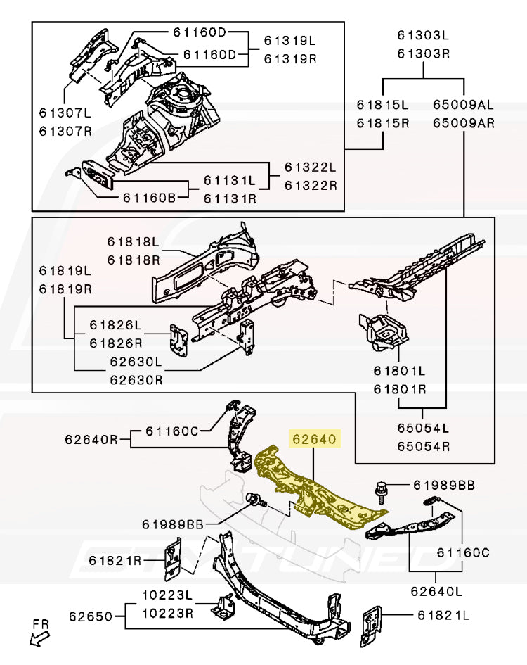 Mitsubishi OEM Upper Headlight Support for Evo X (5256A809)