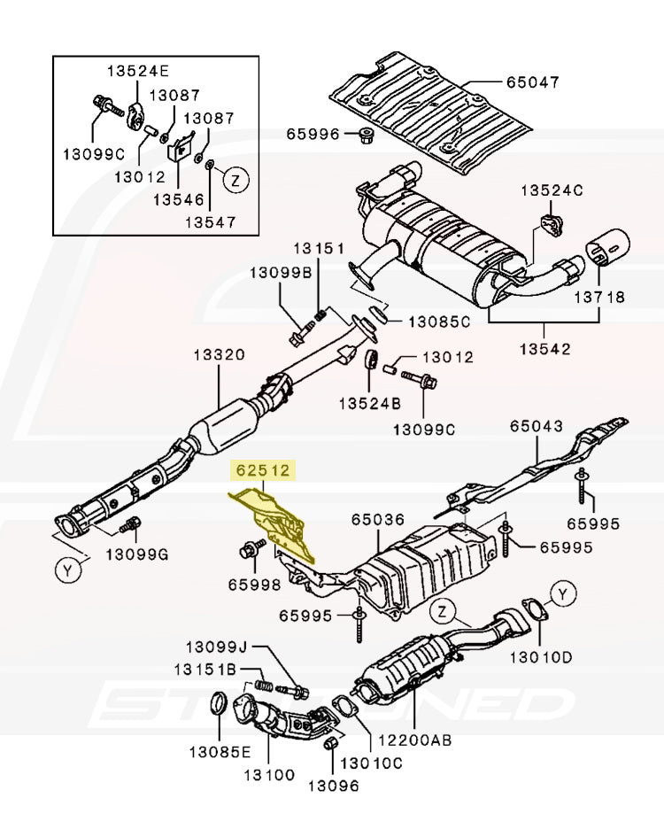 Mitsubishi OEM Exhaust Dash Panel Heat Shield for Evo X (5374A090)