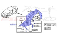 Subaru OEM Front Fender Liners for 2022+ WRX (59110VC021 59110VC031)