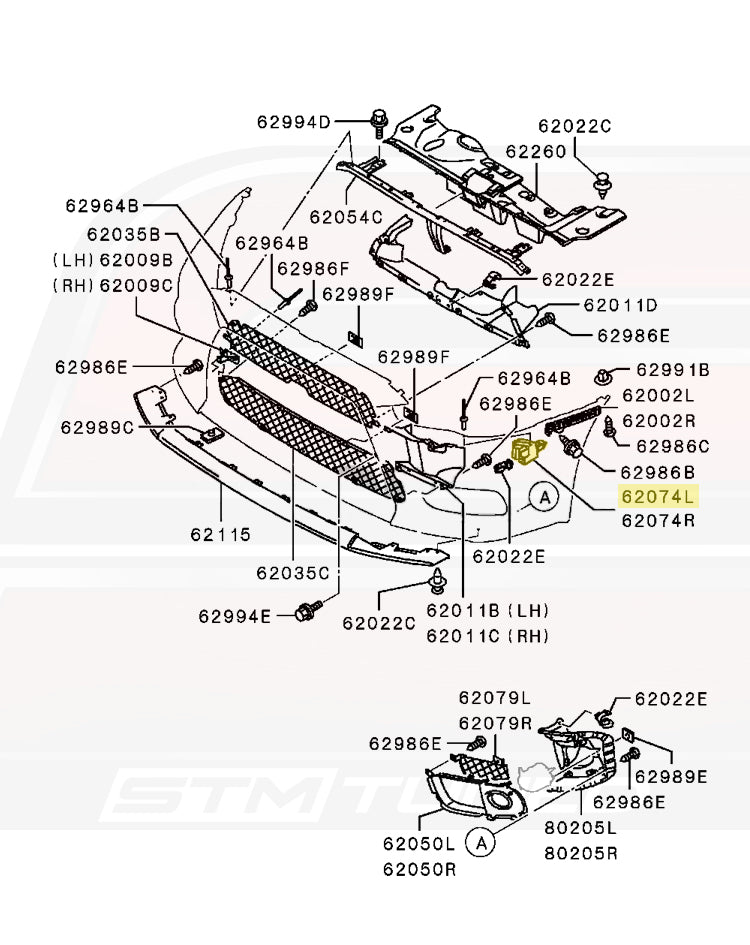 Mitsubishi OEM Evo X Front Bumper Support LH (6400A851)