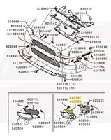 Mitsubishi OEM Fog Light Grilles for Evo X (6402A143 6402A144)