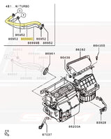 Evo X HVAC Upper Heater Hose Diagram (7805A128 86999C)