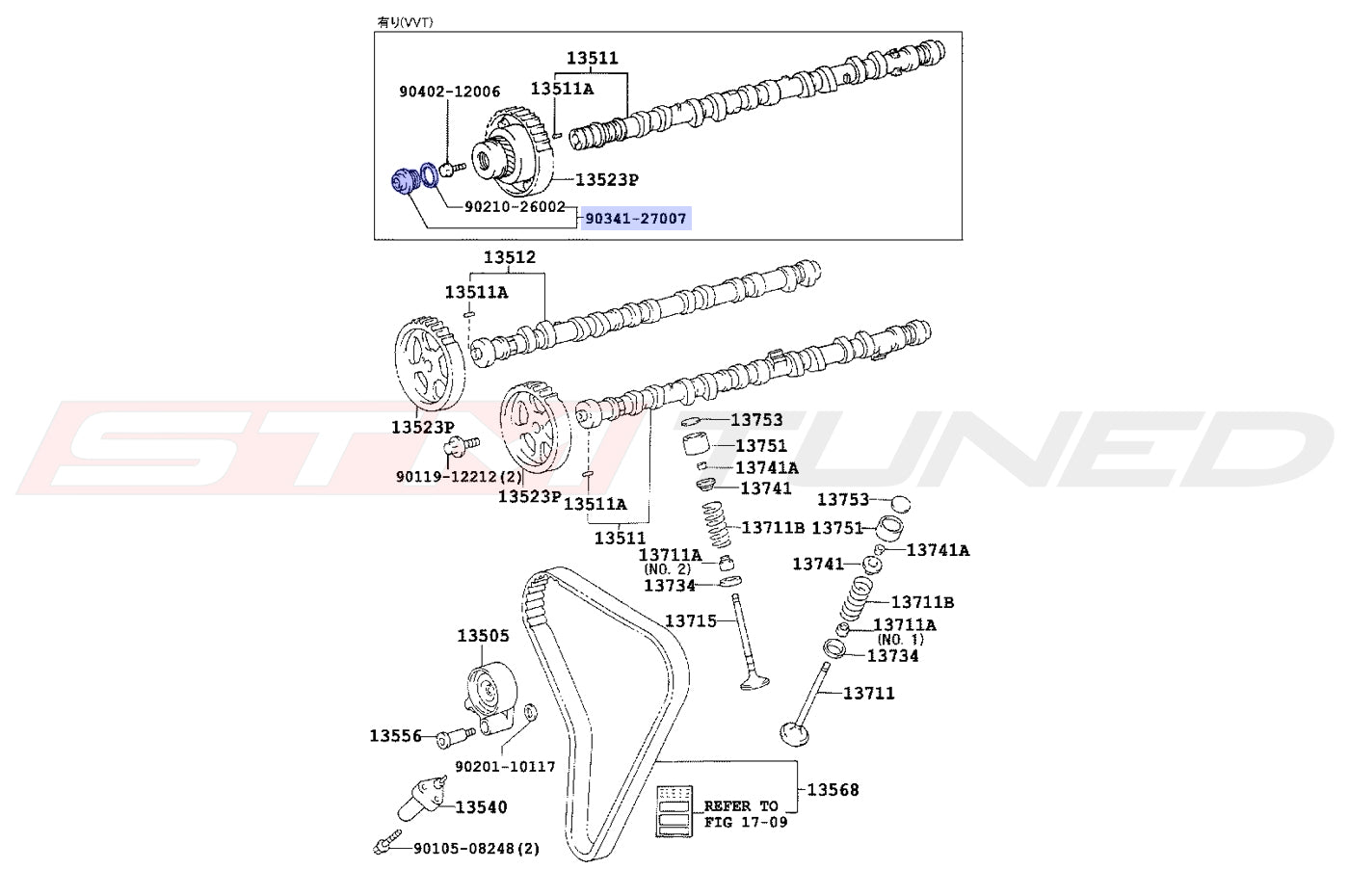 Toyota OEM VVTi Cam Pulley Plug for MK4 Supra (9034127007)