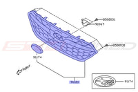Subaru OEM Front Grey Grille for 2022+ WRX (91121VC200)