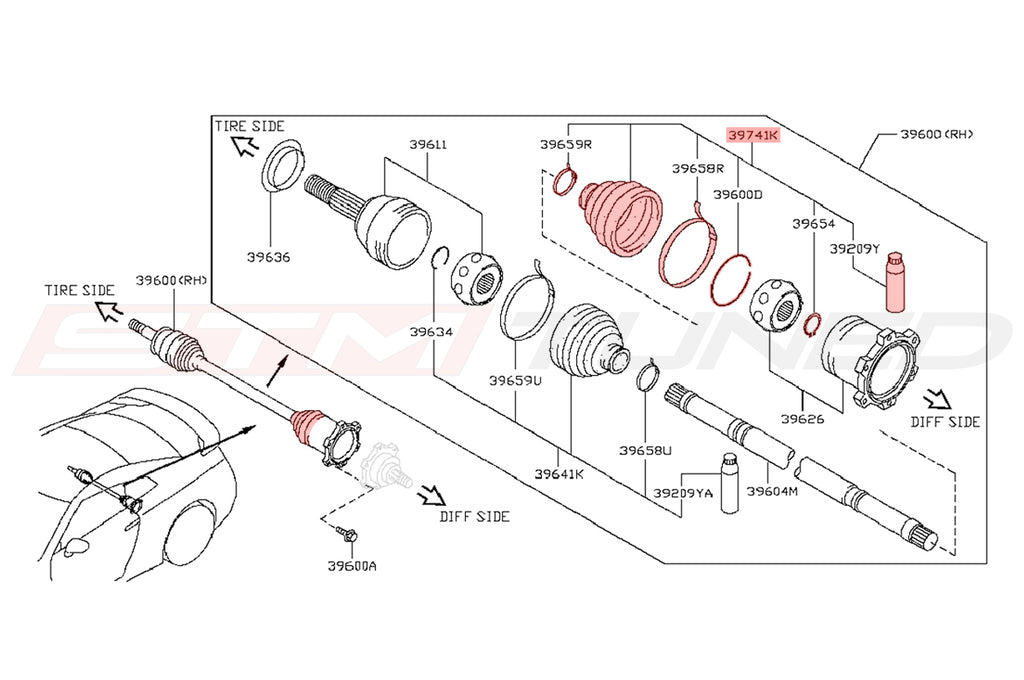 Nissan OEM GTR Rear Axle Inner Repair Kit (C9GDA-EG025)
