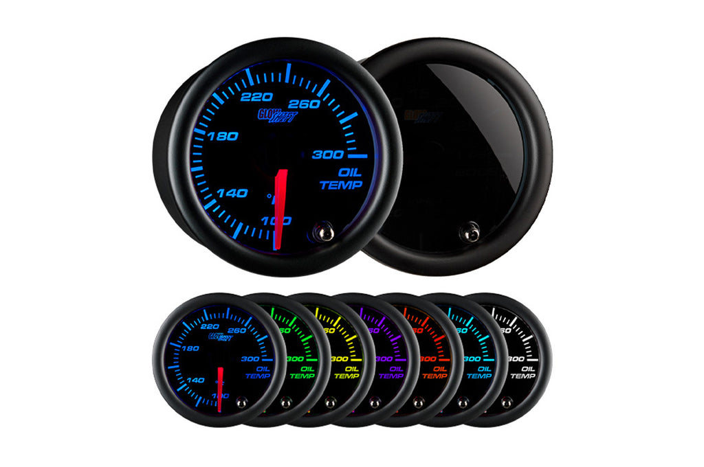 Oil Color Gage Example GlowShift Tinted 7 Color Gauge Oil Temp 100-300°F (T707)