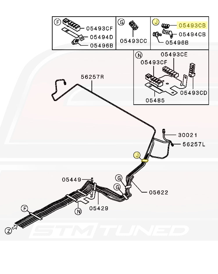 Mitsubishi OEM Fuel Line Clip for Evo 7/8/9 (MB621610) *Discontinued*