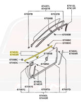 OEM Outer Door/Window Moulding Diagram for 3000GT (67453L/67453R)