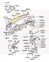 OEM 3000GT Dash Defroster Garnish Diagram (MB766489/86515L)