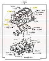 OEM Evo X Cylinder Block Bushing Diagram (01396Q)