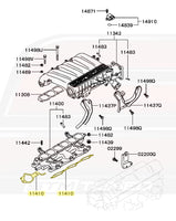 OEM 3000GT Intake Manifold Plenum Gasket Diagram (MD164701/11410)