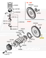 Evo X Flywheel Dowel Pin Diagram (03796)