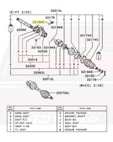 OEM Front Axle Diagram for 1G/2G DSM AWD (MF450406/32184C)