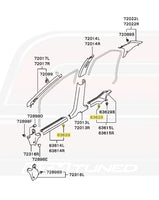 Mitsubishi OEM Kick Panel Clip for Evo 7/8/9 diagram 63629 (MR181745)