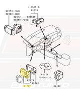 OEM Evo 8 Instrument Panel Diagram (MR190954/81707)