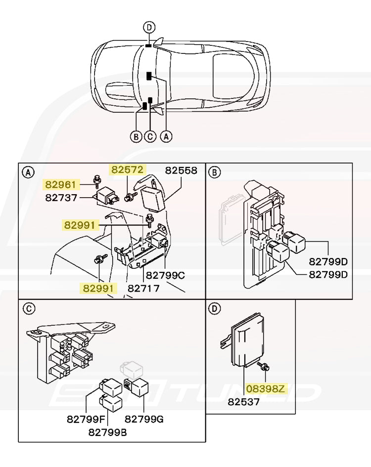 Mitsubishi OEM Mounting Bolt M6x16 for DSM Evo (MS240121)
