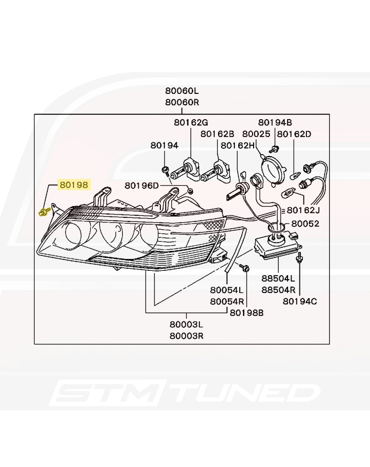 OEM Evo 7/8/9 Headlight Mounting Bolt M6x20 (MS241187)