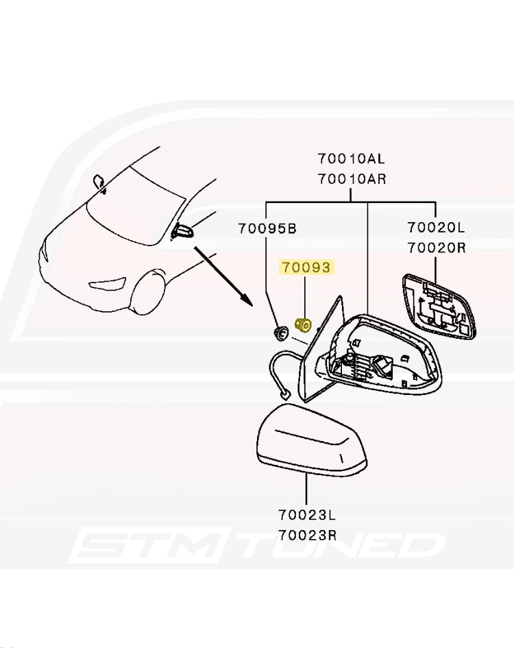 Ms440502 MS440502 Mitsubishi OEM Evo X Outside Mirror Nut