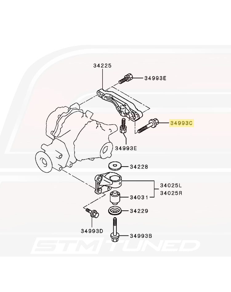 Evo 10 Rear Diff Evo X OEM Diff Mount / Suspension Arm Bolt (MU000546)