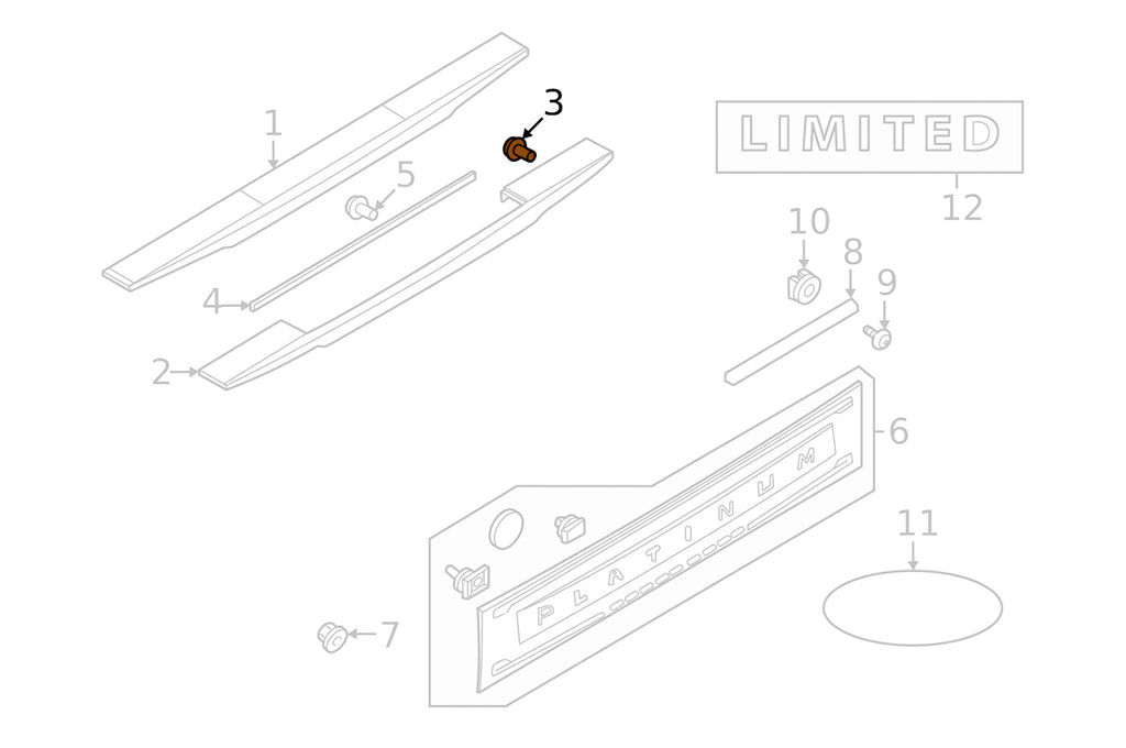 Ford OEM Tailgate Molding Rivet for F450 Super Duty (W722558S300)