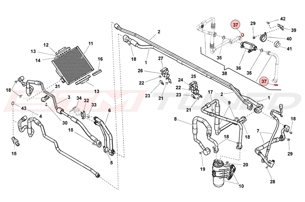 Audi OEM A/C Line Oring 15mm for R8 Gallardo (WHT001247A)