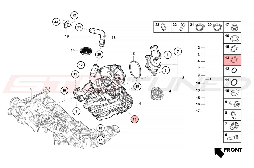 Wht 003 731 Audi OEM Engine Oil Pump Seal for V10 R8 Gallardo Huracan (WHT003731)