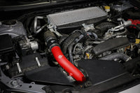 aFe BladeRunner Aluminum Hot Charge Pipe for VB 2022+ Subaru WRX (46-20668-R) Textured red powedercoat finish installed